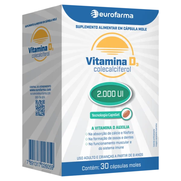 VITAMINA D3 2000UI 30CAPSGEL EUR