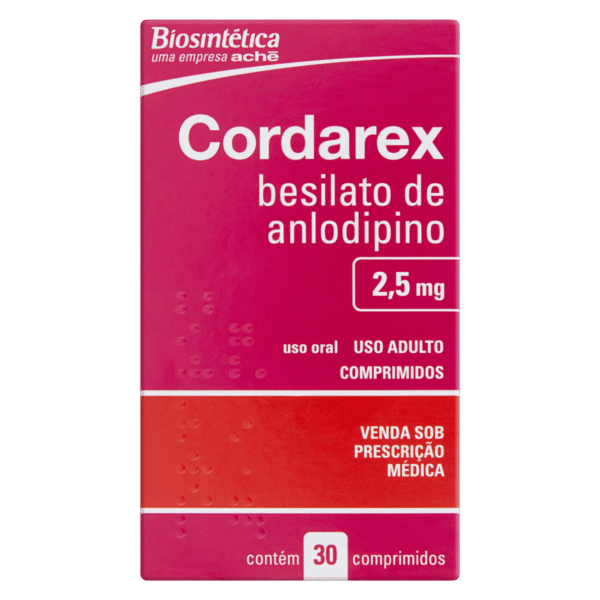CORDAREX 2,5MG CX C/30 CPR