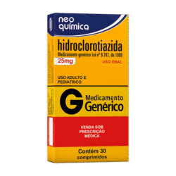 HIDROCLOROTIAZIDA 25MG CX 30 COMP