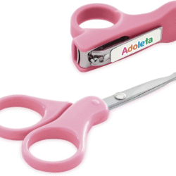 KIT TESOURA E CORTADOR UNHAS BEBE ROSA