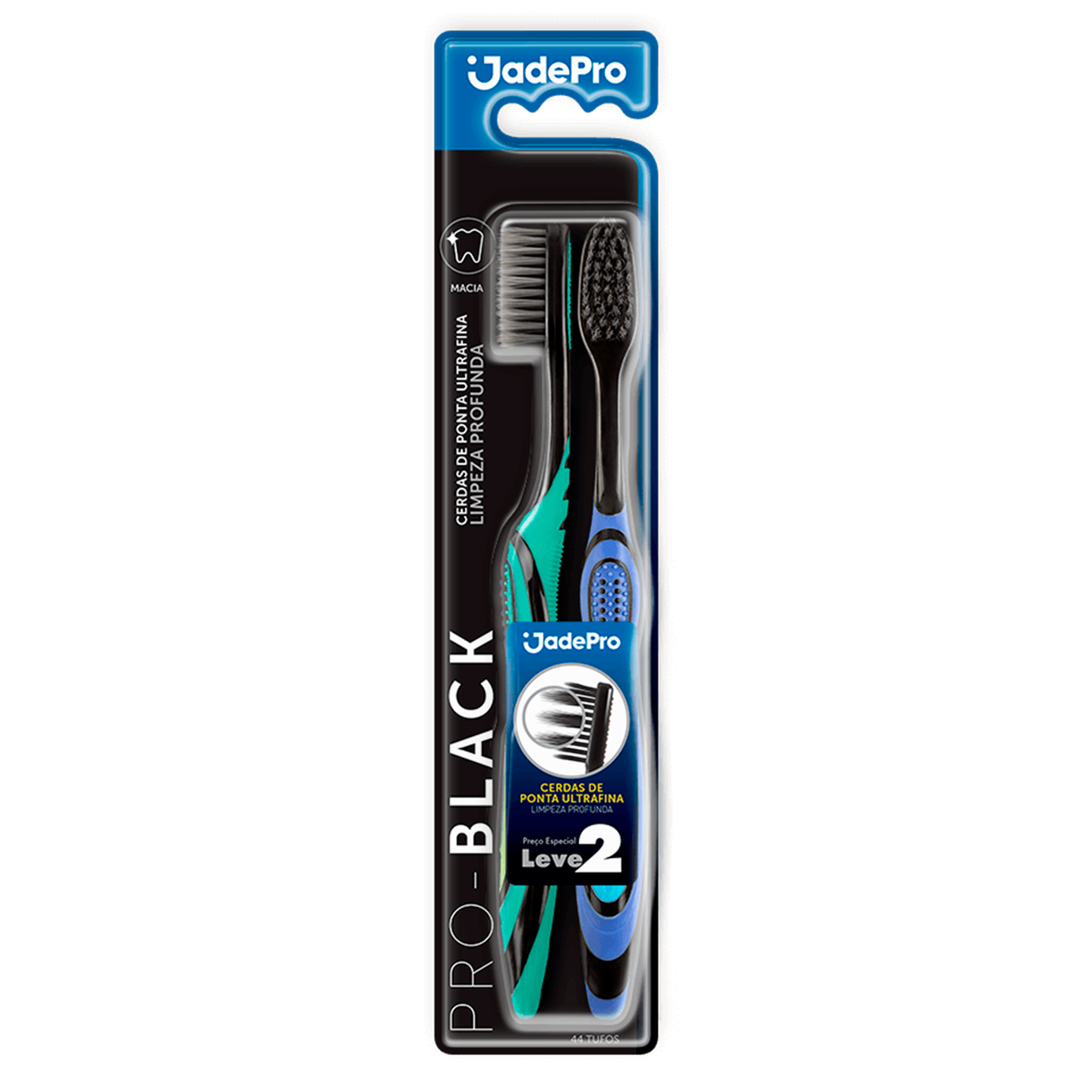 ESCOVA DENTAL MACIA PRO BLACK C/2 (732) JADEPRO